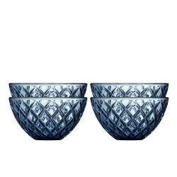 Lyngby Glas Sorrento Sklest 12 cm. - 4 stk. - Bl Glas