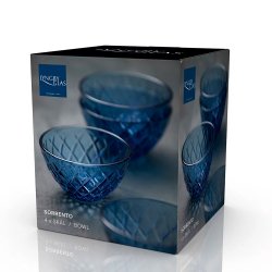 Lyngby Glas Sorrento Sklest 12 cm. - 4 stk. - Bl Glas