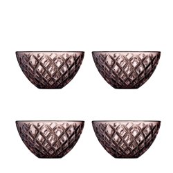 Lyngby Glas Sorrento Sklest 12 cm. - 4 stk. - Pink Glas