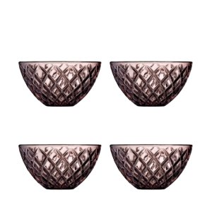 Lyngby Glas Sorrento Sklest 12 cm. - 4 stk. - Pink Glas