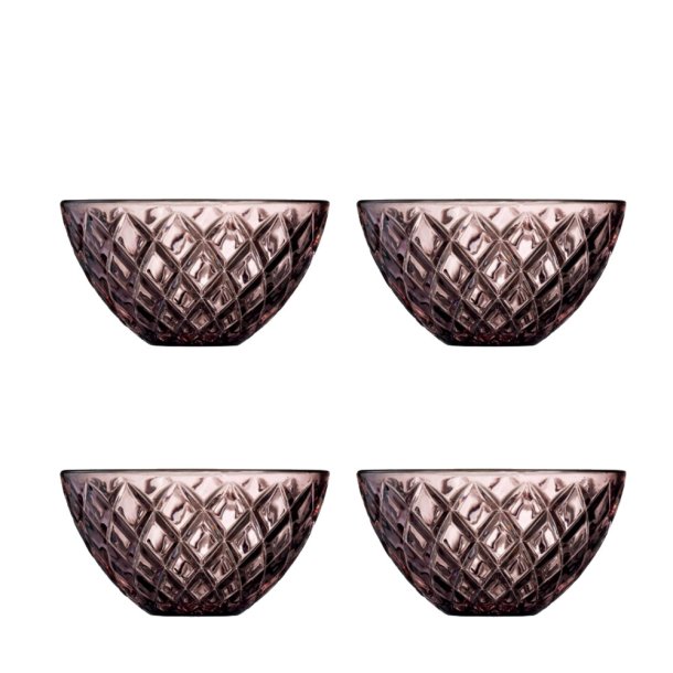 Lyngby Glas Sorrento Sklest 12 cm. - 4 stk. - Pink Glas