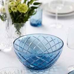 Lyngby Glas Sorrento Salatskl 24 cm - Bl Glas