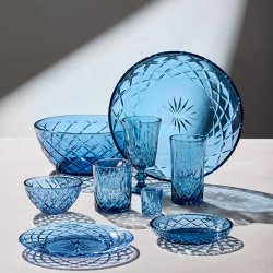 Lyngby Glas Sorrento Salatskl 24 cm - Bl Glas