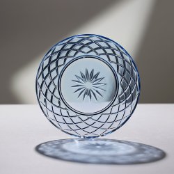 Lyngby Glas Sorrento Tallerken �21 cm. - 4 stk. - Bl� Glas