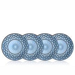 Lyngby Glas Sorrento Tallerken �21 cm. - 4 stk. - Bl� Glas