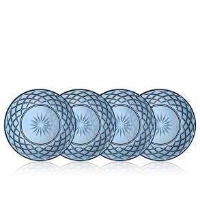 Lyngby Glas Sorrento Tallerken �21 cm. - 4 stk. - Bl� Glas