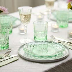 Lyngby Glas Sorrento Tallerken �21 cm. - 4 stk. - Gr�n Glas