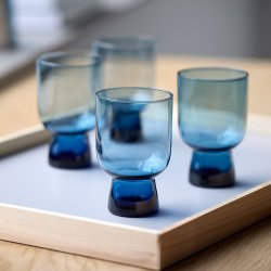 Lyngby Glas Sorrento Vandglas 30 cl. - 4 stk. - Bl� Glas