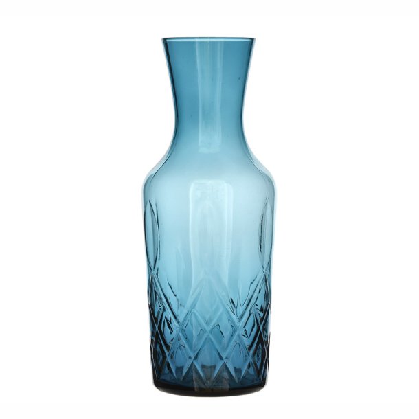 Lyngby Glas Sorrento Vandkarrafel 1 Liter  - Bl� Glas