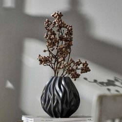 Mors� Flame Vase - 19 cm - Sort 