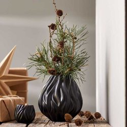 Mors� Flame Vase - 23 cm - Sort 
