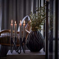 Mors� Flame Vase - 23 cm - Sort 