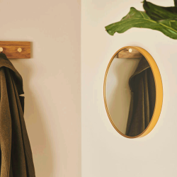 Moud Home Reflection Spejl m. Messingramme - 50 cm. - Klar