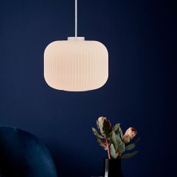 Nordlux Milford Pendel - 30 cm - Opal m. Striber