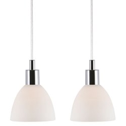 Nordlux Ray Pendelst 2 stk. - 12 cm. - Krom/Opal