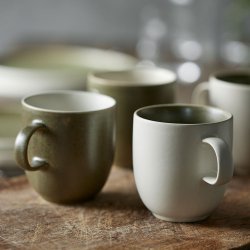 Studio Round North Krus M. Hank 33 cl. - Mat Gr�n/Mat Hvid