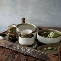 Studio Round North Krus M. Hank 33 cl. - Mat Gr�n/Mat Hvid