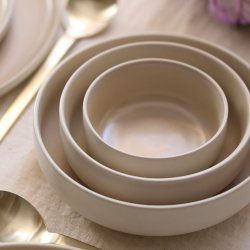 Studio Round North Sk�l �15 cm - Mat Hvid/Mat Sand