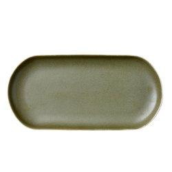 Studio Round North Serveringsfad 38x19 cm - Mat Hvid/Mat Gr�n