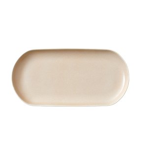 Studio Round North Serveringsfad 38x19 cm - Mat Hvid/Mat Sand