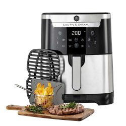 OBH Nordica Airfryer - Easy Fry &amp; Grill XXL 2in1 - Silver - 6,5 L