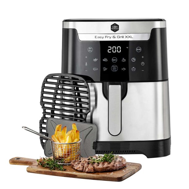 OBH Nordica Airfryer - Easy Fry &amp; Grill XXL 2in1 - Silver - 6,5 L
