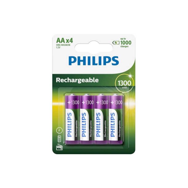 Philips Opladelige Batterier AA - 4 stk.