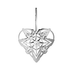 Rosendahl Karen Blixen Julehjerte - 7,5 cm. - Slv