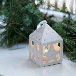 Sirius Olina Stjerne Lanterne Med LED Lys H:10,5 Cm Hvid