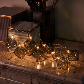 Sirius Nellie Batteridrevet LED Guirlande 1,9M med 8 Kugler - Smoke