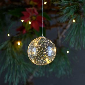 Sirius Romantic Glaskugle Med LED Lyskde - 8 cm - Klar