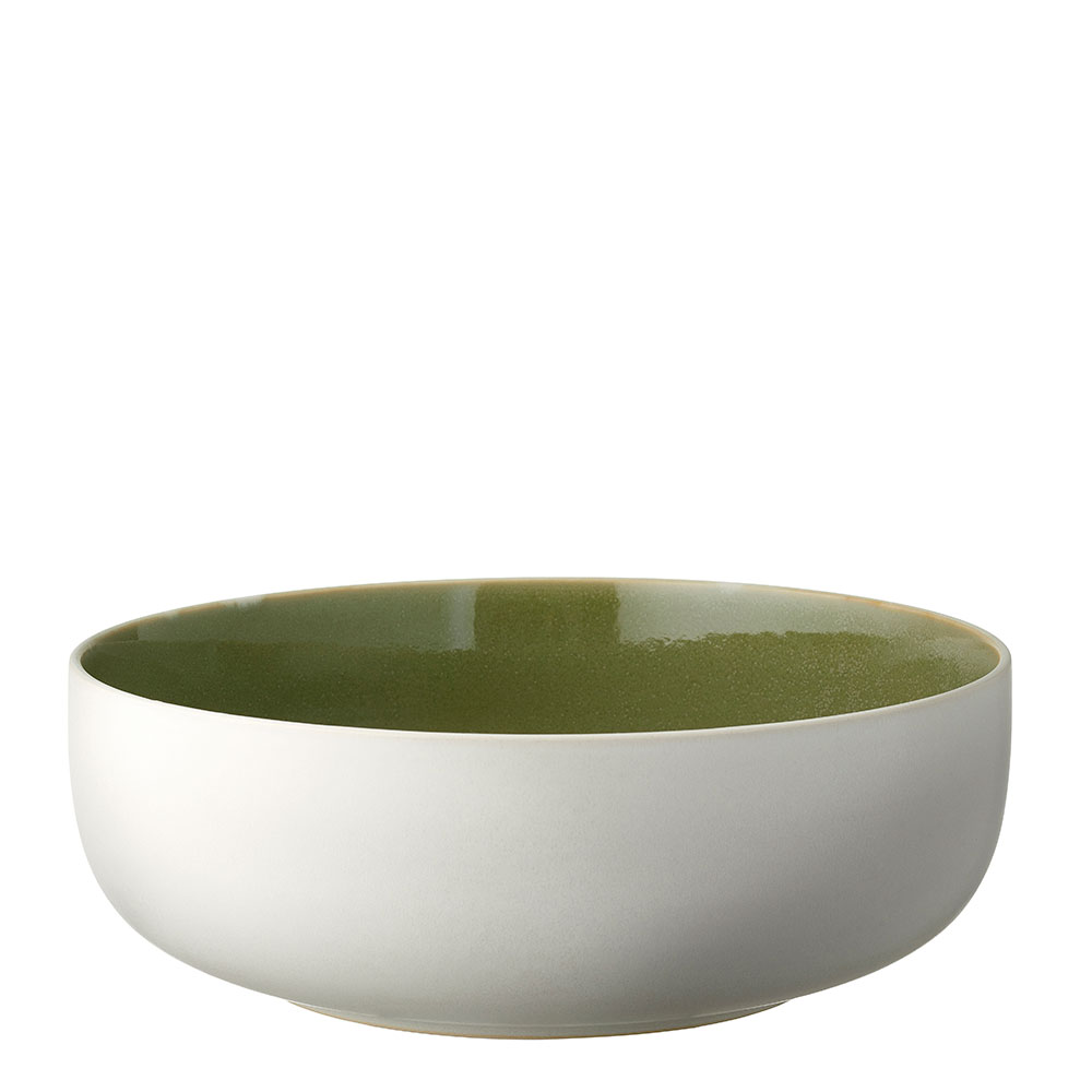 Studio Round North Salatskål Ø25 cm - Mat Hvid/Blank Moss