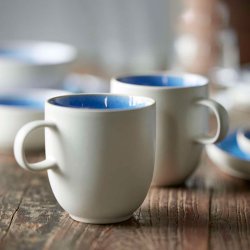 Studio Round North Krus M. Hank 33 cl. - 4 Pak - Mat Hvid/Blank River