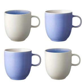 Studio Round North Krus M. Hank 33 cl. - 4 Pak - Mat Hvid/Blank River