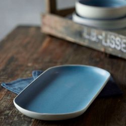 Studio Round North Serveringsfad 38x19 cm - Mat Hvid/Mat River