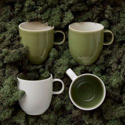 Studio Round North Krus M. Hank 33 cl. - 4 Pak - Mat Hvid/Blank Moss