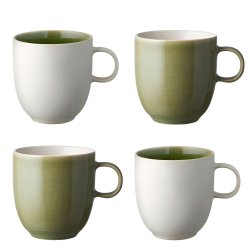 Studio Round North Krus M. Hank 33 cl. - 4 Pak - Mat Hvid/Blank Moss