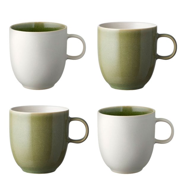 Studio Round North Krus M. Hank 33 cl. - 4 Pak - Mat Hvid/Blank Moss