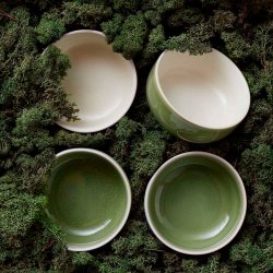 Studio Round North Sk�l �11 cm - 4 Pak - Mat Hvid/Blank Moss