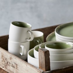 Studio Round North Krus M. Hank 33 cl. - Mat Hvid/Blank Moss