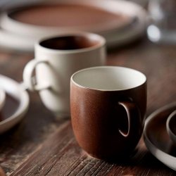 Studio Round North Krus M. Hank 33 cl. - Mat Hvid/Mat Bark