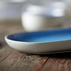 Studio Round North Serveringsfad 38x19 cm - Mat Hvid/Blank River