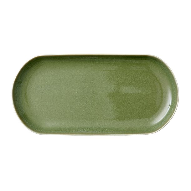 Studio Round North Serveringsfad 38x19 cm - Mat Hvid/Blank Moss