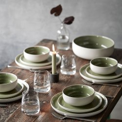 Studio Round North Serveringsfad 38x19 cm - Mat Hvid/Blank Moss