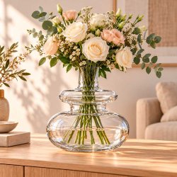 Zone Inu Vase - 33 cm. - Klar Glas
