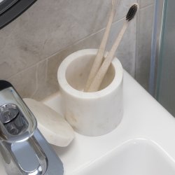 Ztone Copenhagen Marmor Krukke m. Lg - Hvid