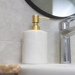 Ztone Copenhagen Marmor Sbedispenser - Hvid/Messing