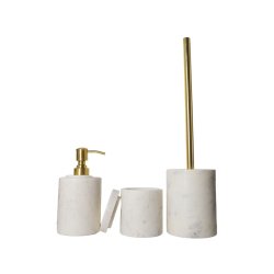 Ztone Copenhagen Marmor Badevrelsesst - 3 Dele - Hvid/Messing