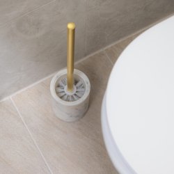 Ztone Copenhagen Marmor Toiletbrste - Hvid/Messing