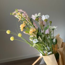 Kunstig Blomsterbuket Vild Flora - Hvid/Rosa